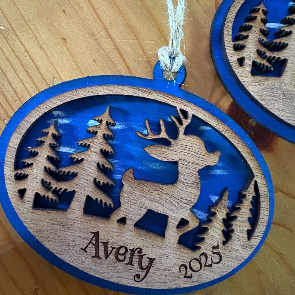 Customized Wooden Reindeer Ornament